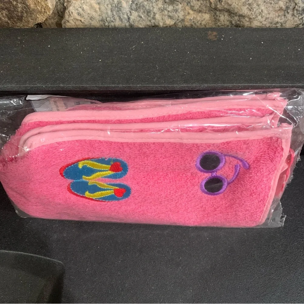 Lillian Vernon Flip Flop Terry Pink Toiletry Bag 806278 Brand New